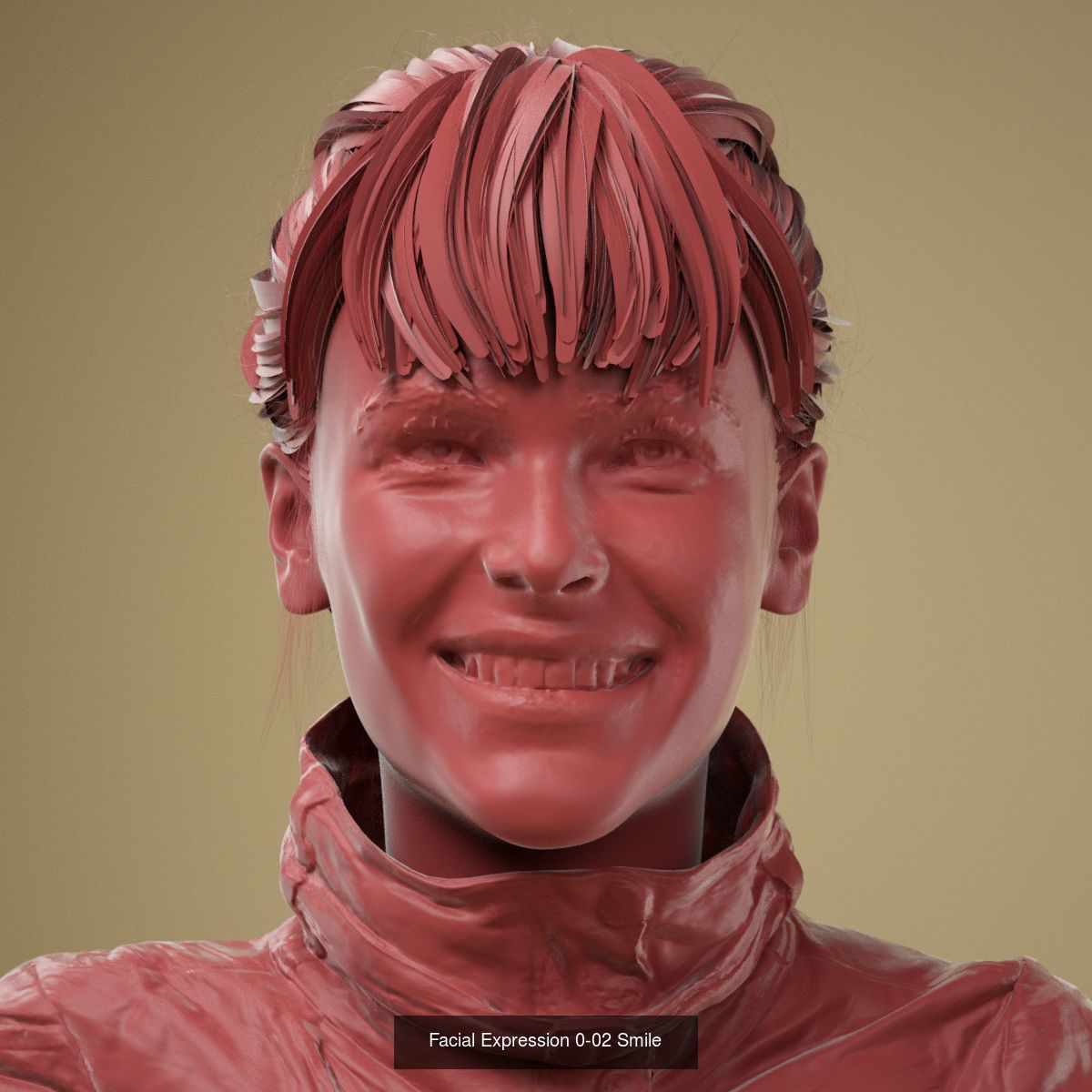 8 High Poly 3D Scanned Facial Expressions 3D Model Collection_5