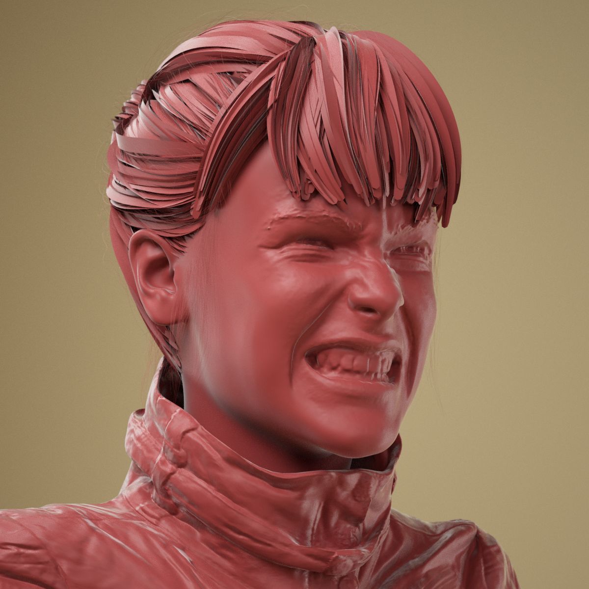 8 High Poly 3D Scanned Facial Expressions 3D Model Collection_18