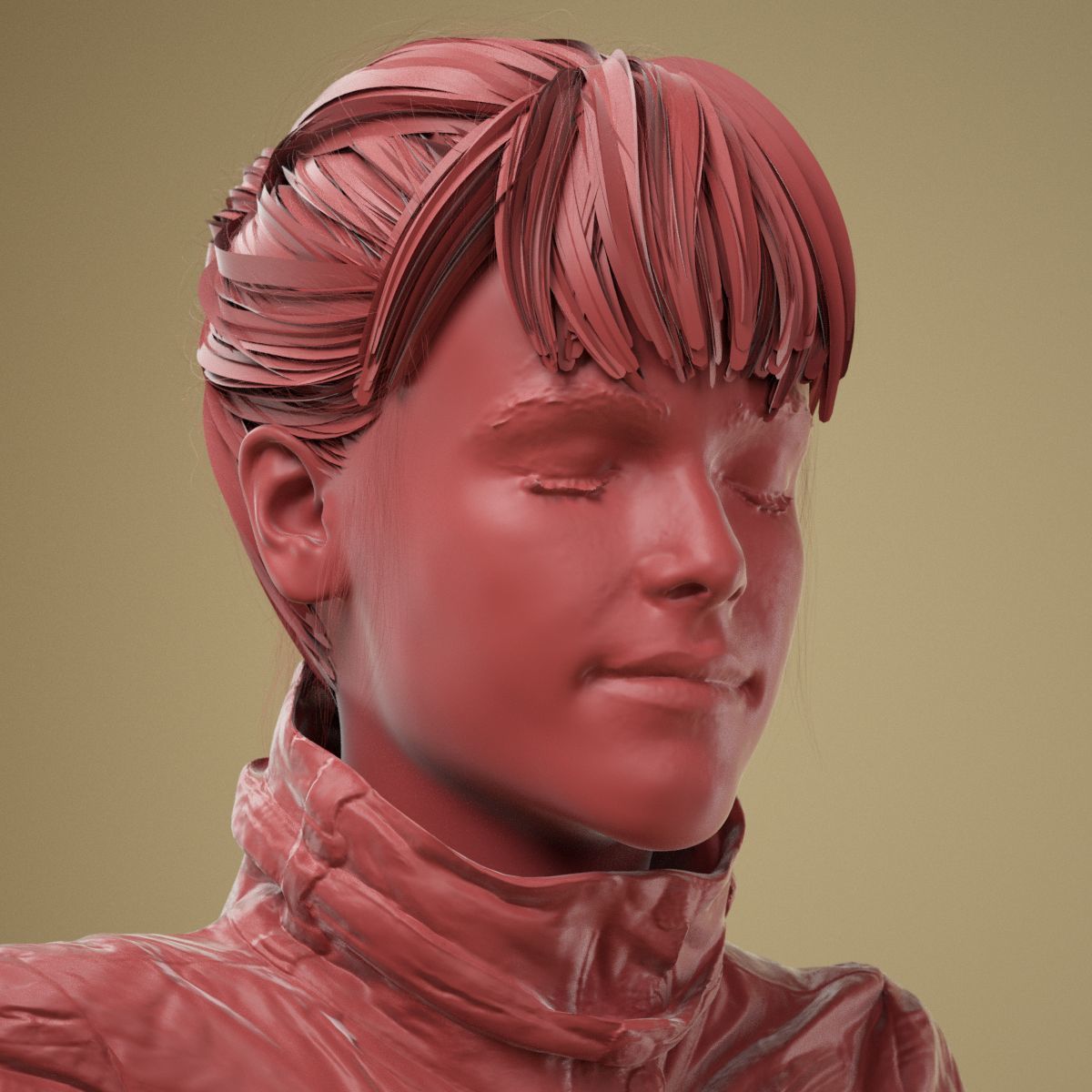 8 High Poly 3D Scanned Facial Expressions 3D Model Collection_17