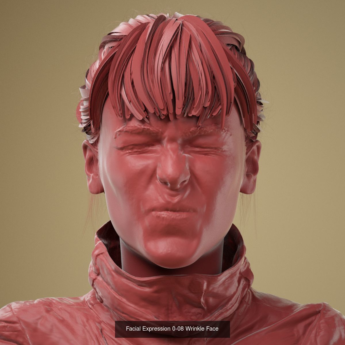 8 High Poly 3D Scanned Facial Expressions 3D Model Collection_7