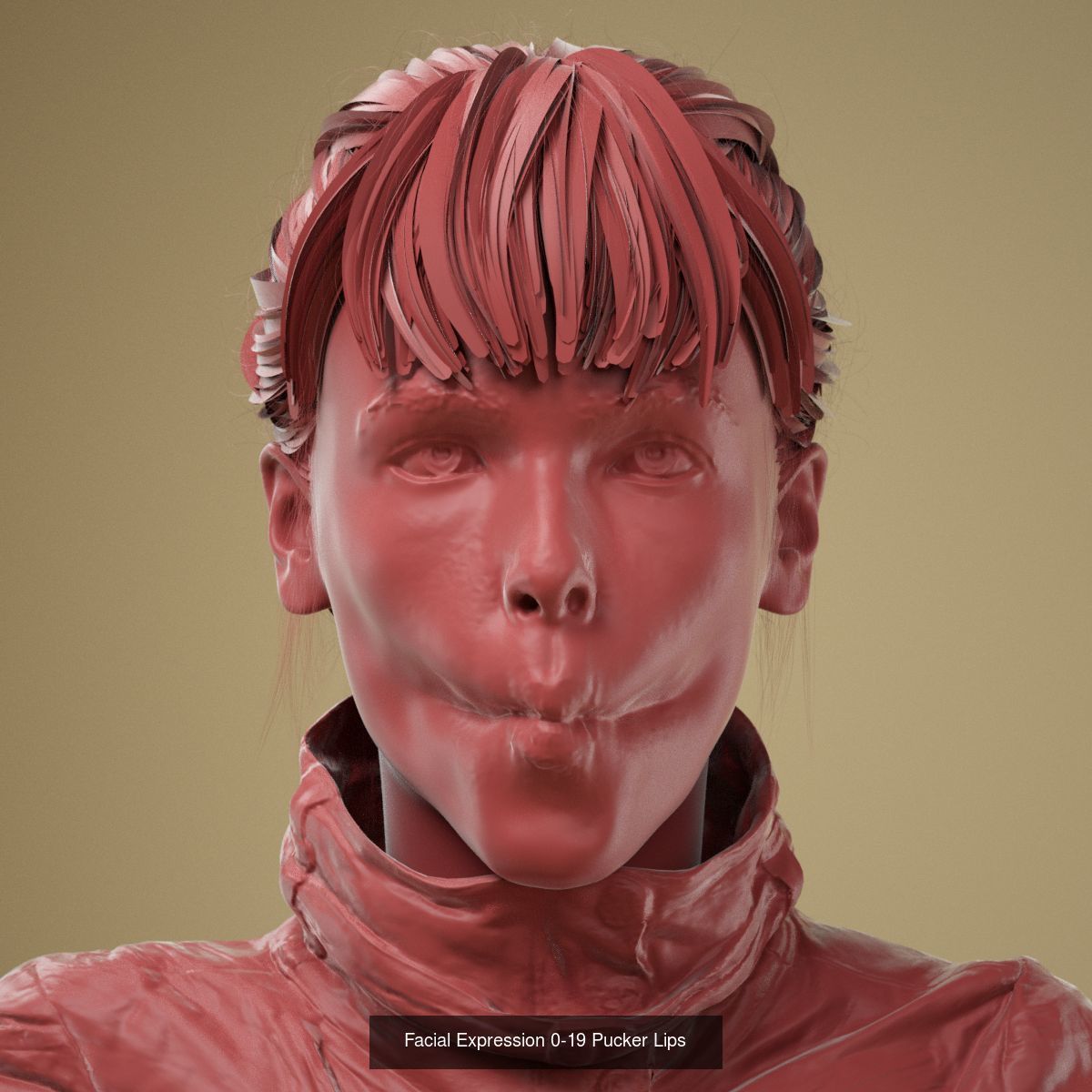 8 High Poly 3D Scanned Facial Expressions 3D Model Collection_9