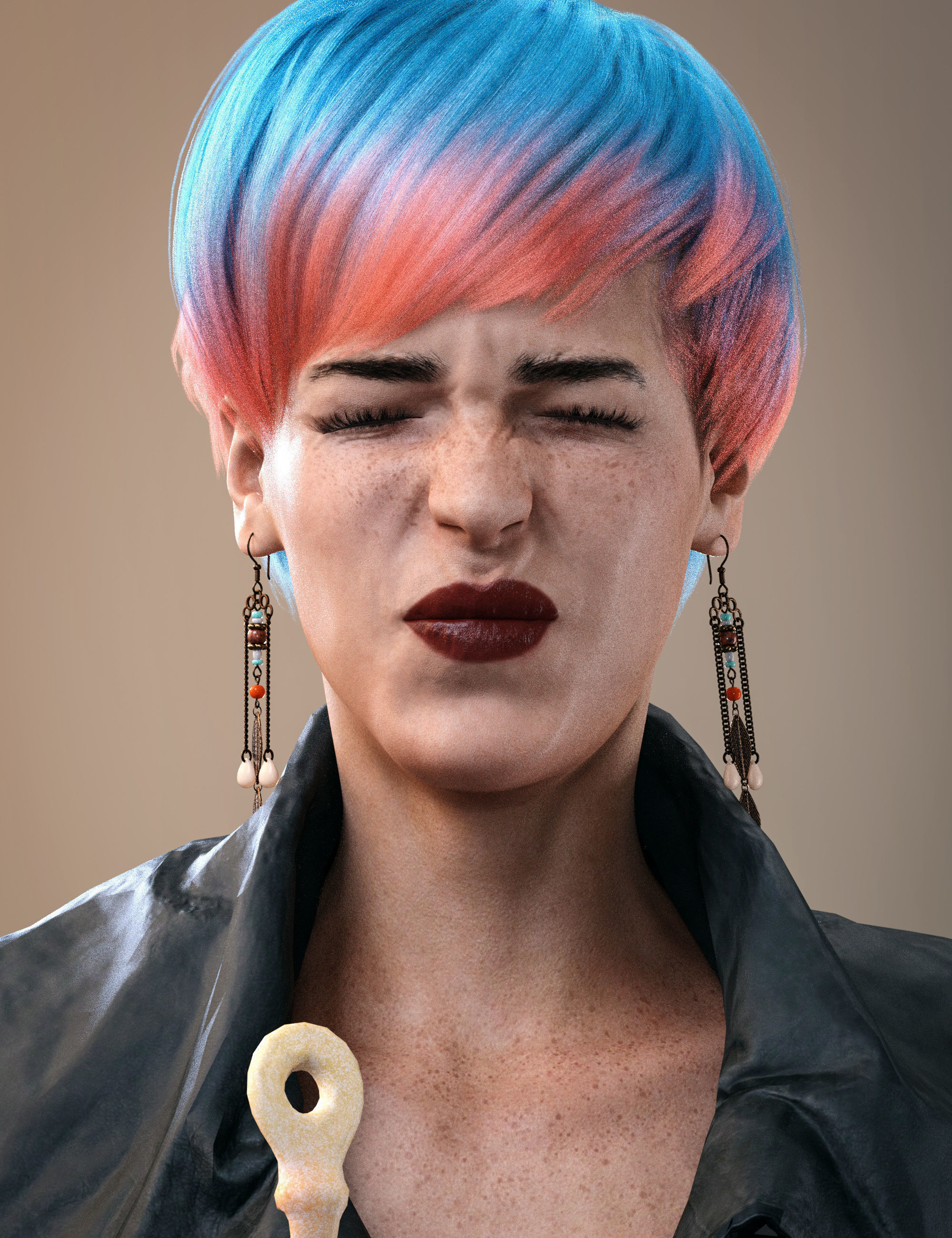 8 High Poly 3D Scanned Facial Expressions 3D Model Collection_3