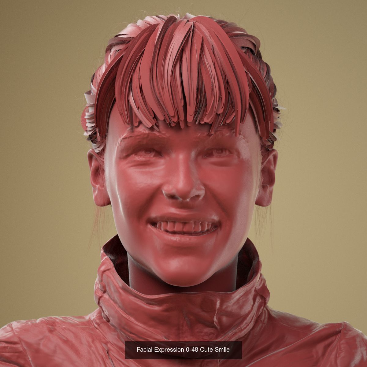 8 High Poly 3D Scanned Facial Expressions 3D Model Collection_11