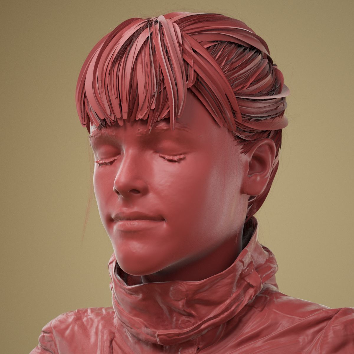 8 High Poly 3D Scanned Facial Expressions 3D Model Collection_24