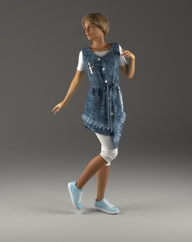 Jeans Women Clothes Marvelous Designer and 3ds max and Vray 3D model