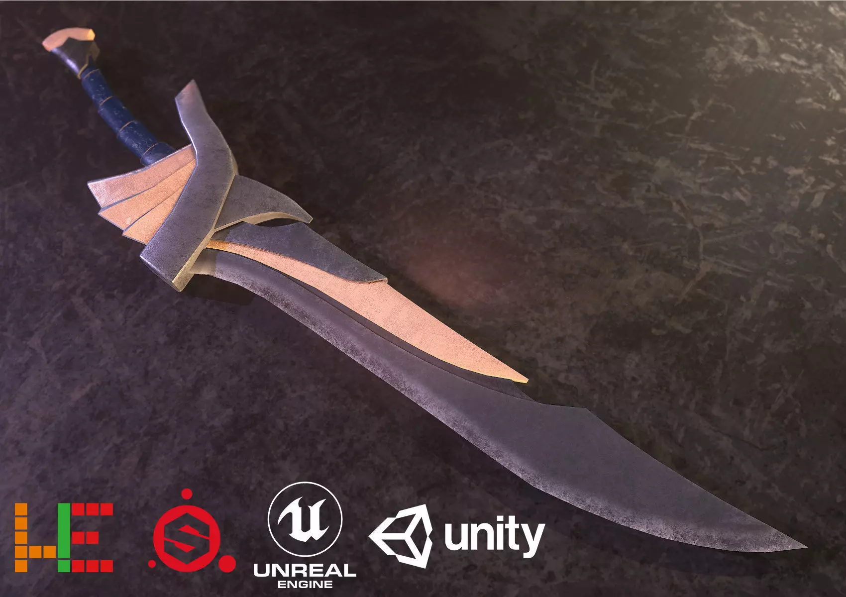 HIE Sword 18 N2 Low-poly 3D model