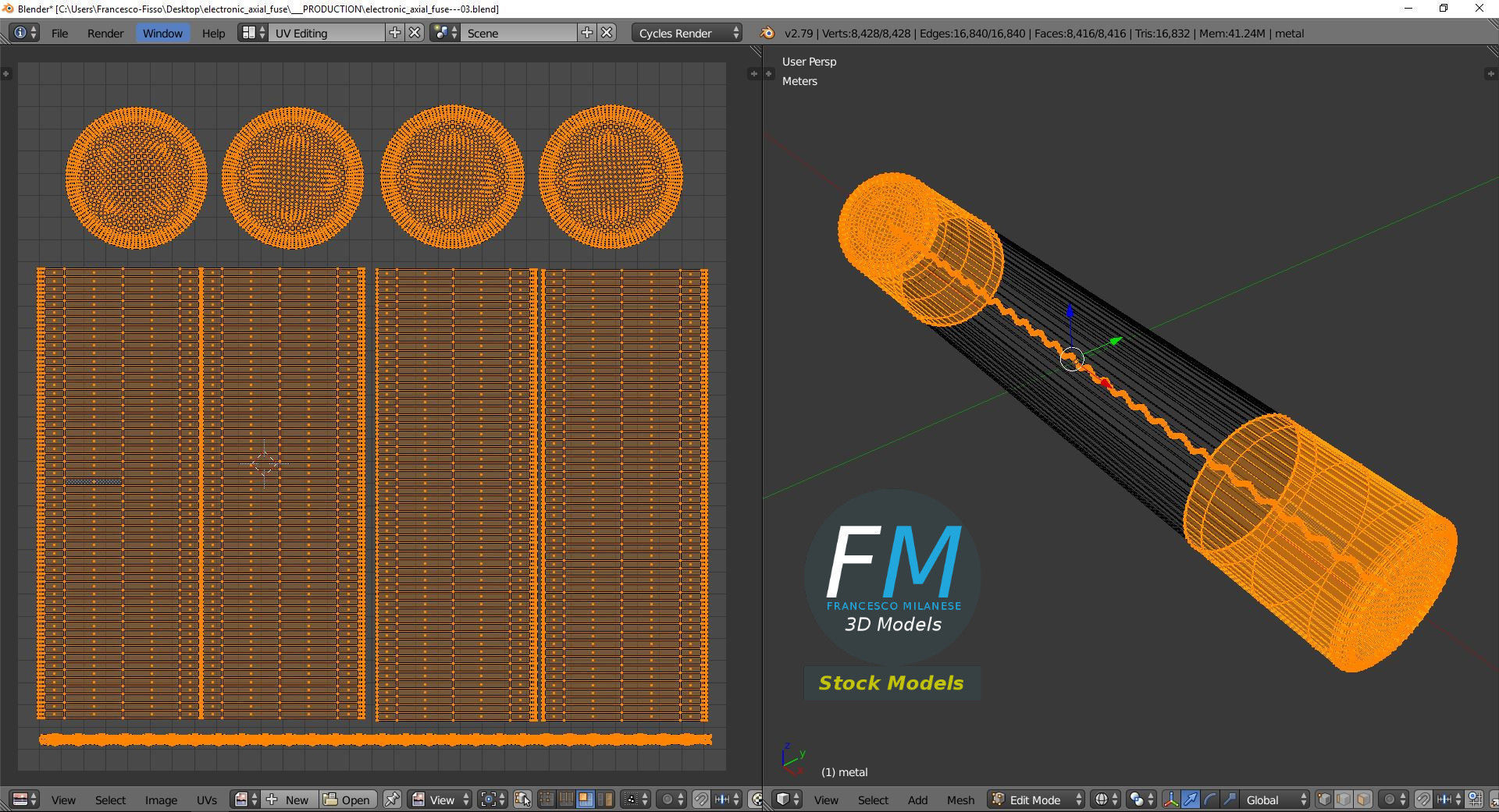 Electronic axial fuse 3D model_10