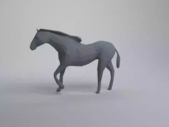 low poly horse 3D print model