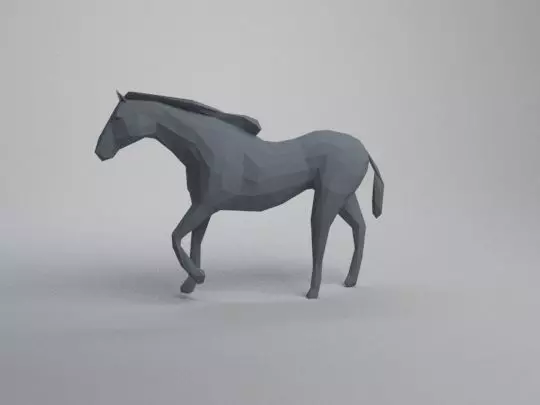 low poly horse 3D print model