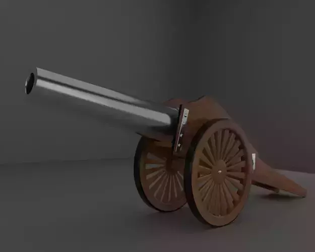 The cannon wooden 3D model