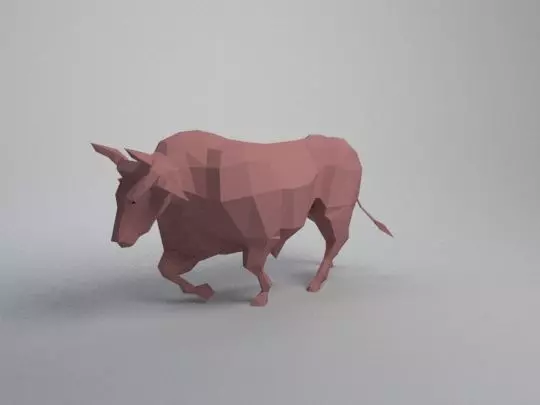 buffalob bull in low polygons 3D print model