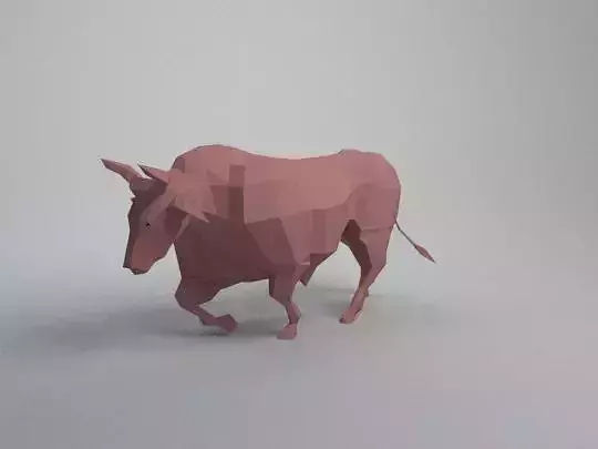 buffalob bull in low polygons 3D print model