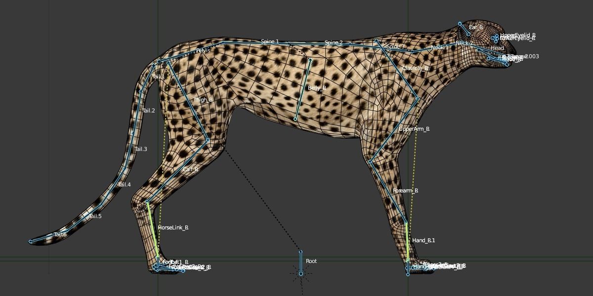 Cheetah running Low-poly 3D model_5