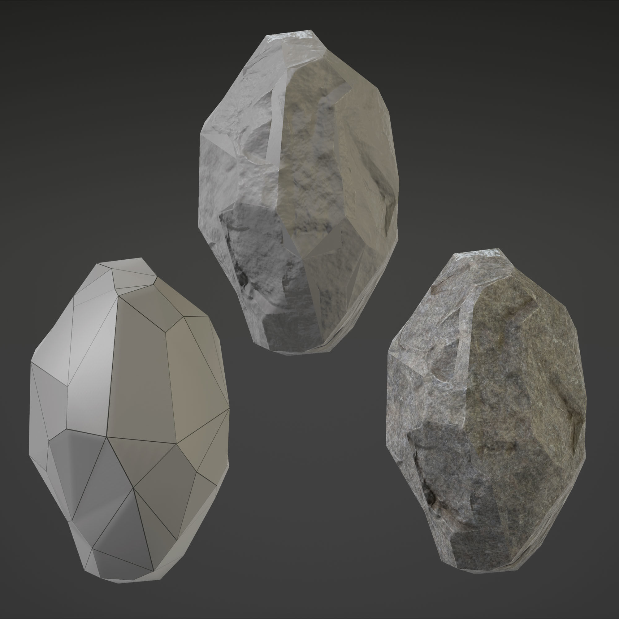 Stone Big - 4th Low-poly 3D model_5