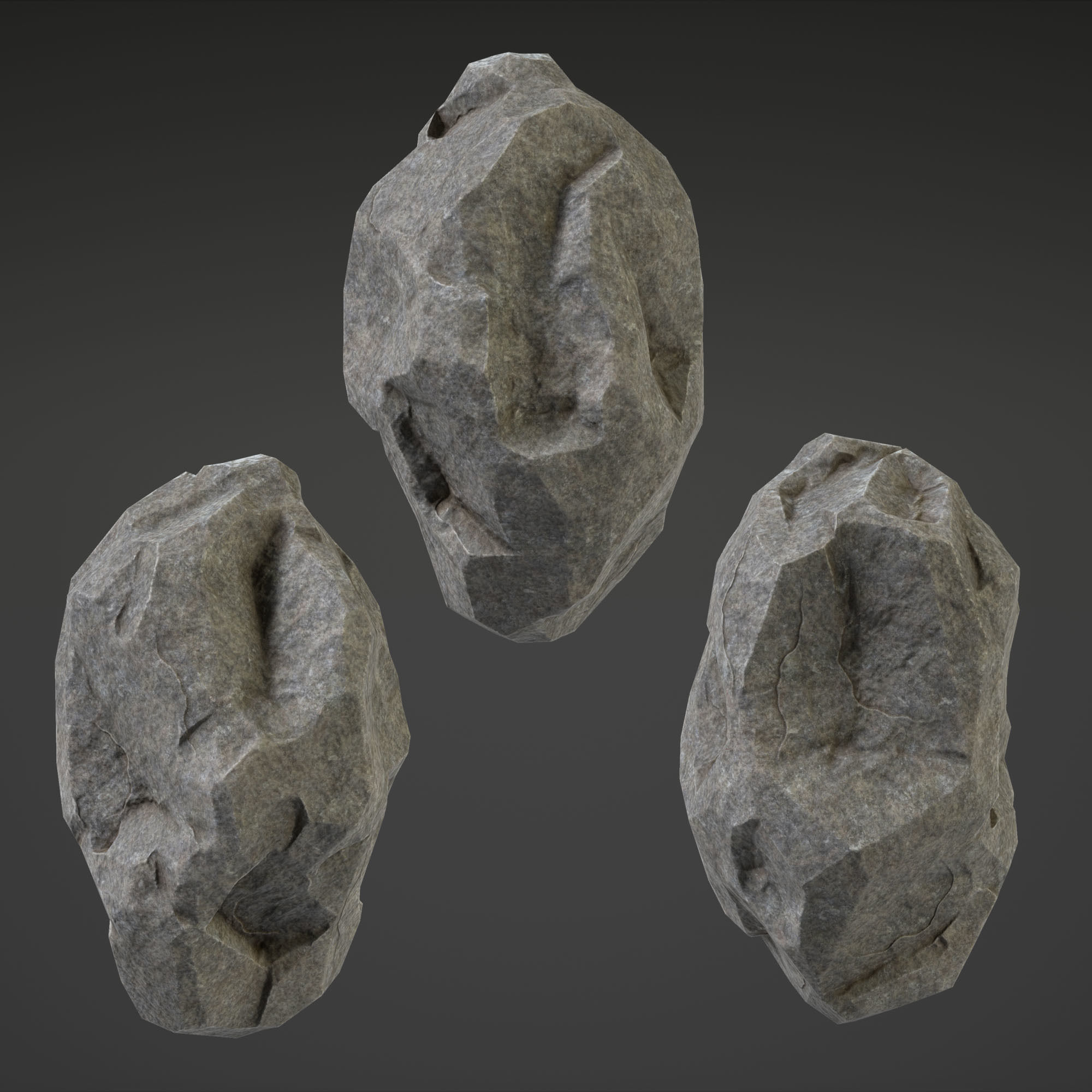 Stone Big - 4th Low-poly 3D model_3