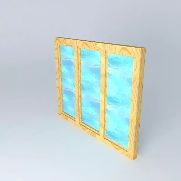 fenettre wooden window with glass Free 3D model