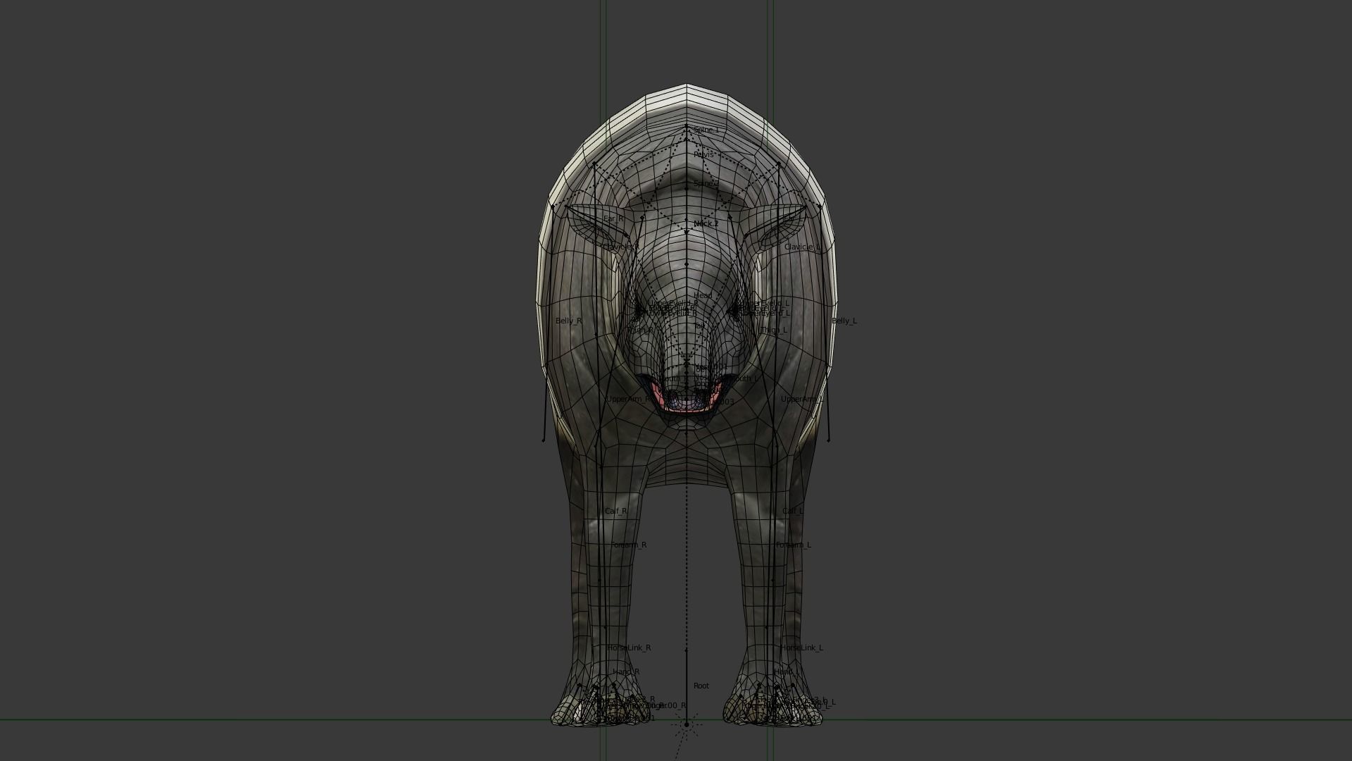 Tapir Low-poly 3D model_7