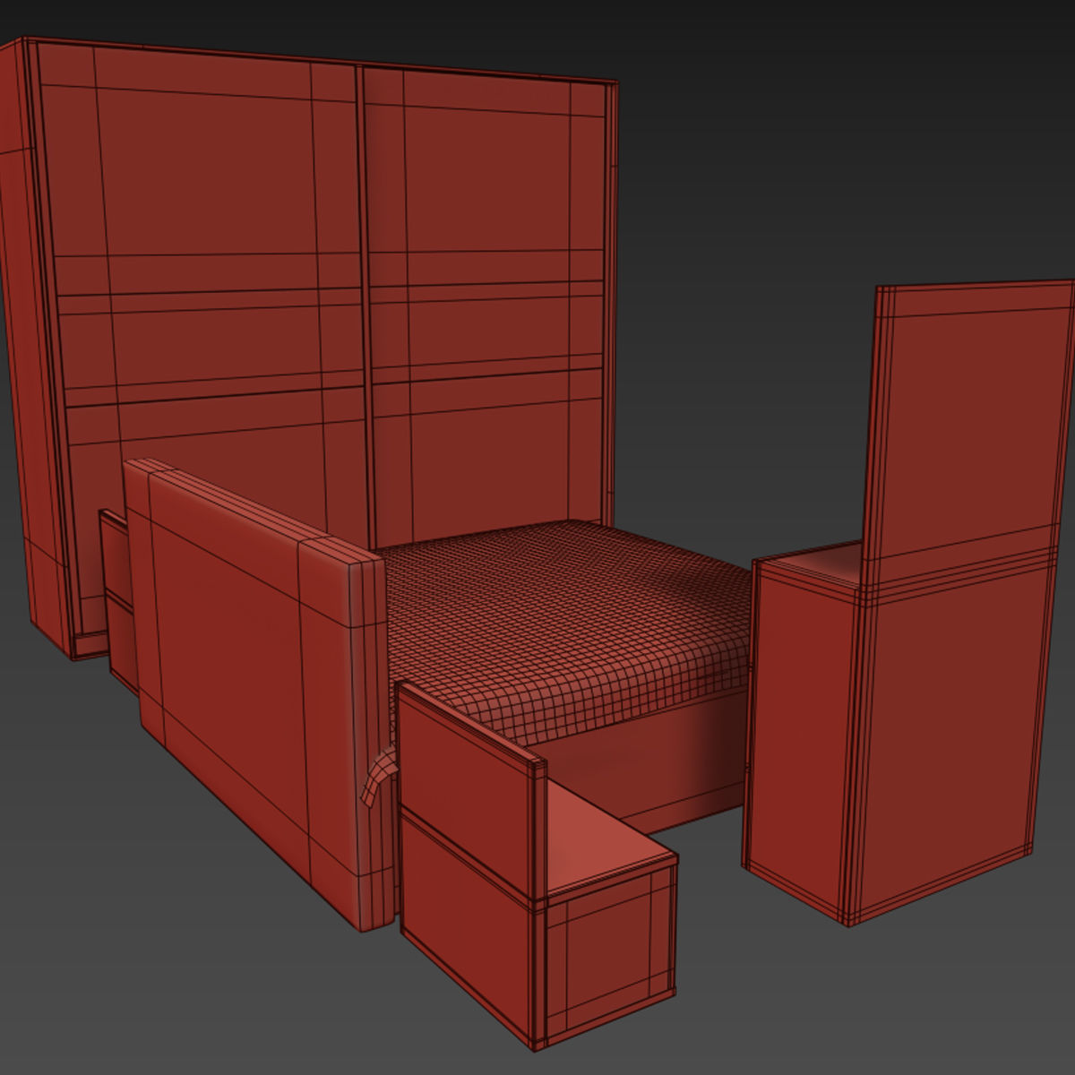 bedroom set 04 3D model_6