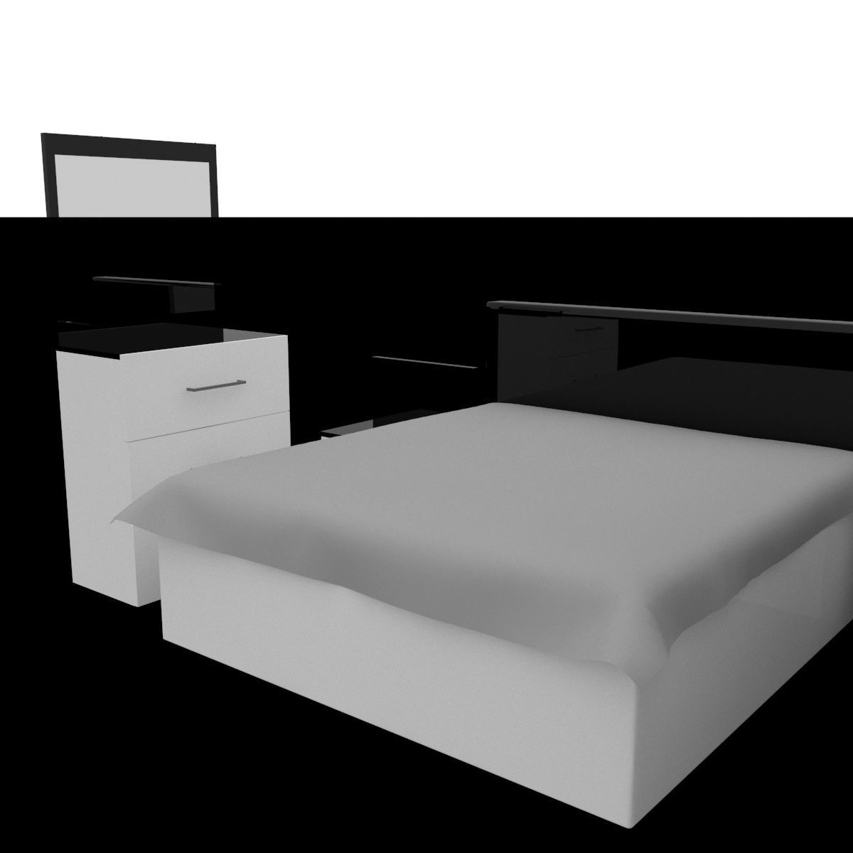 bedroom set 04 3D model_2