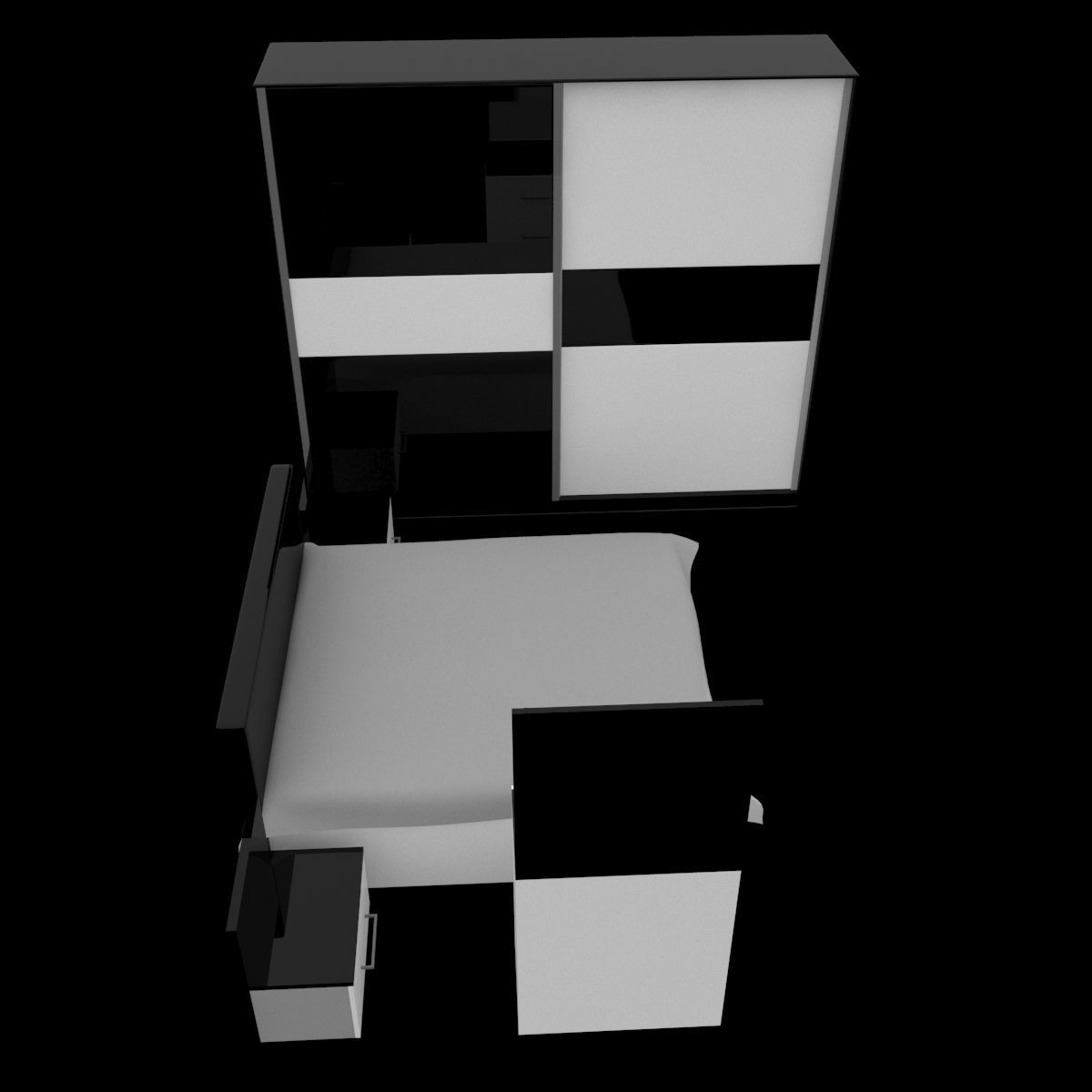 bedroom set 04 3D model_1