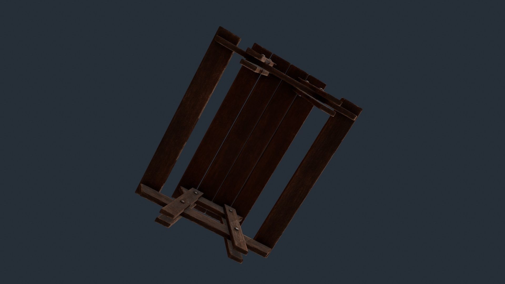 Picnic Table - Picnic Bench - Wooden Table - Outdoor Table Low-poly 3D model_5