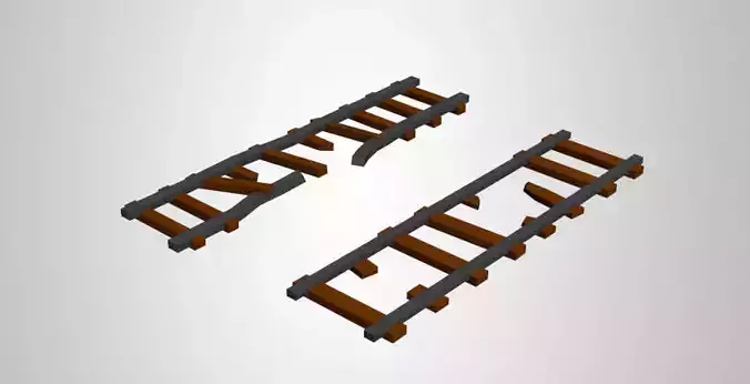 Low Poly Train Rails
