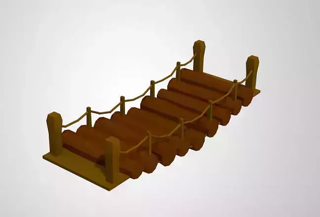Low Poly Bridges wooden bridge