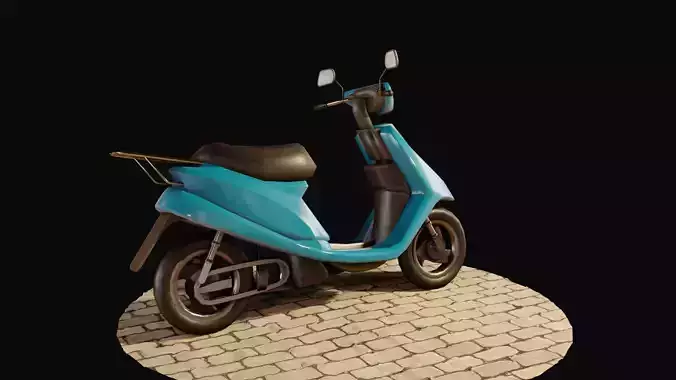 Scooter on brick road