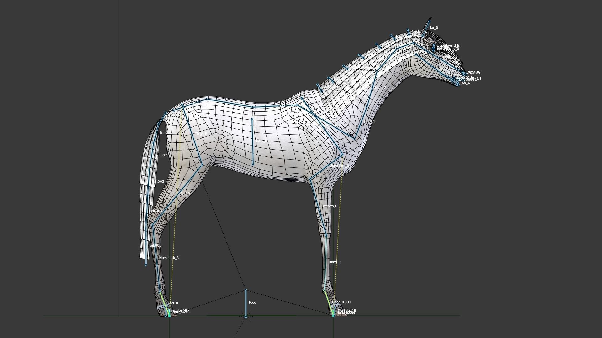 Horse running Low-poly 3D model_4