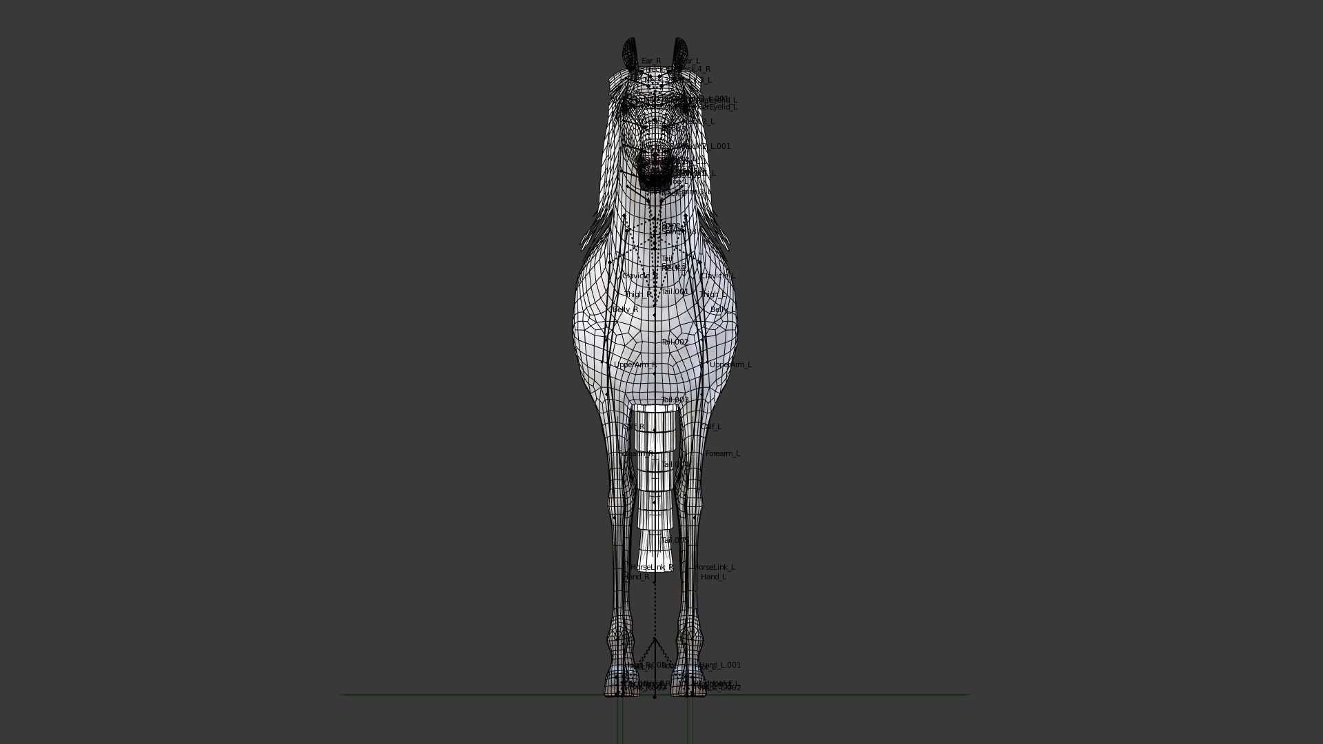 Horse running Low-poly 3D model_6