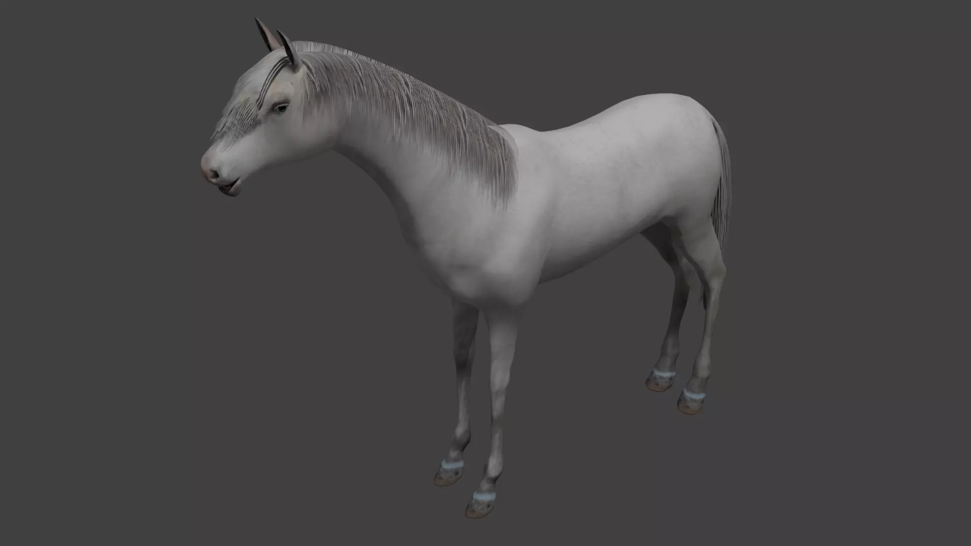 Horse running Low-poly 3D model_0