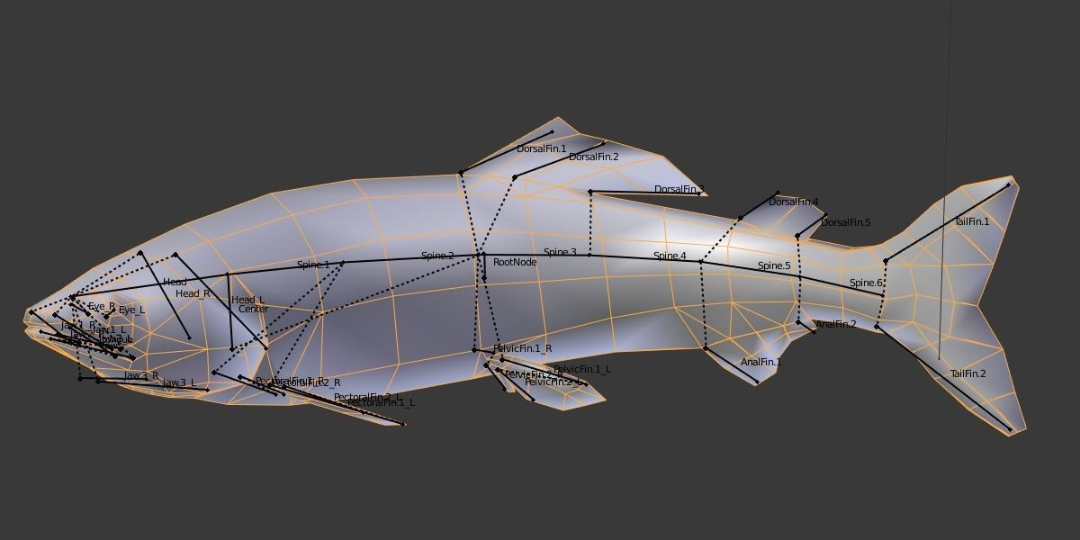 Sweetfish fish Low-poly 3D model_6