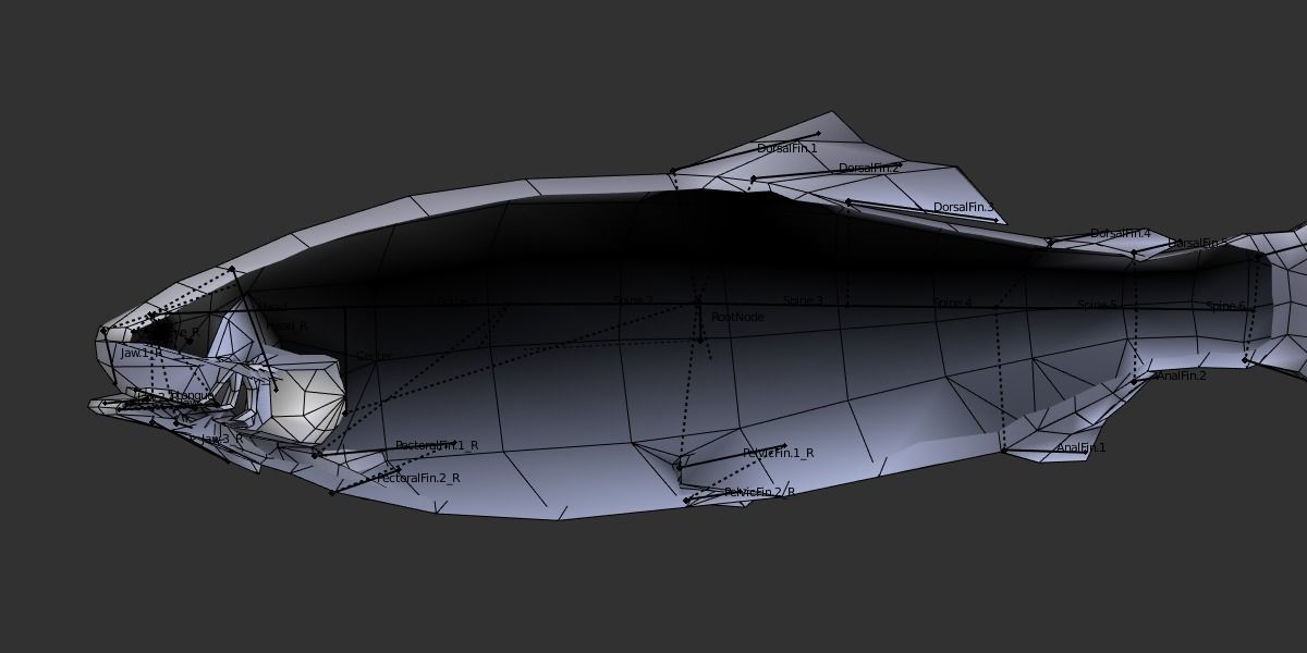 Sweetfish fish Low-poly 3D model_8