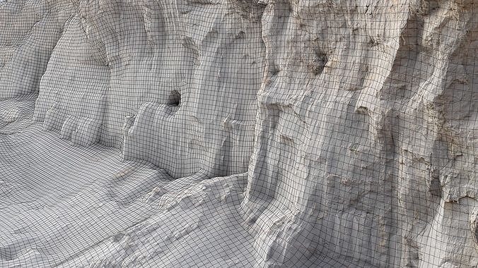Sand cliff excavated Low-poly 3D model