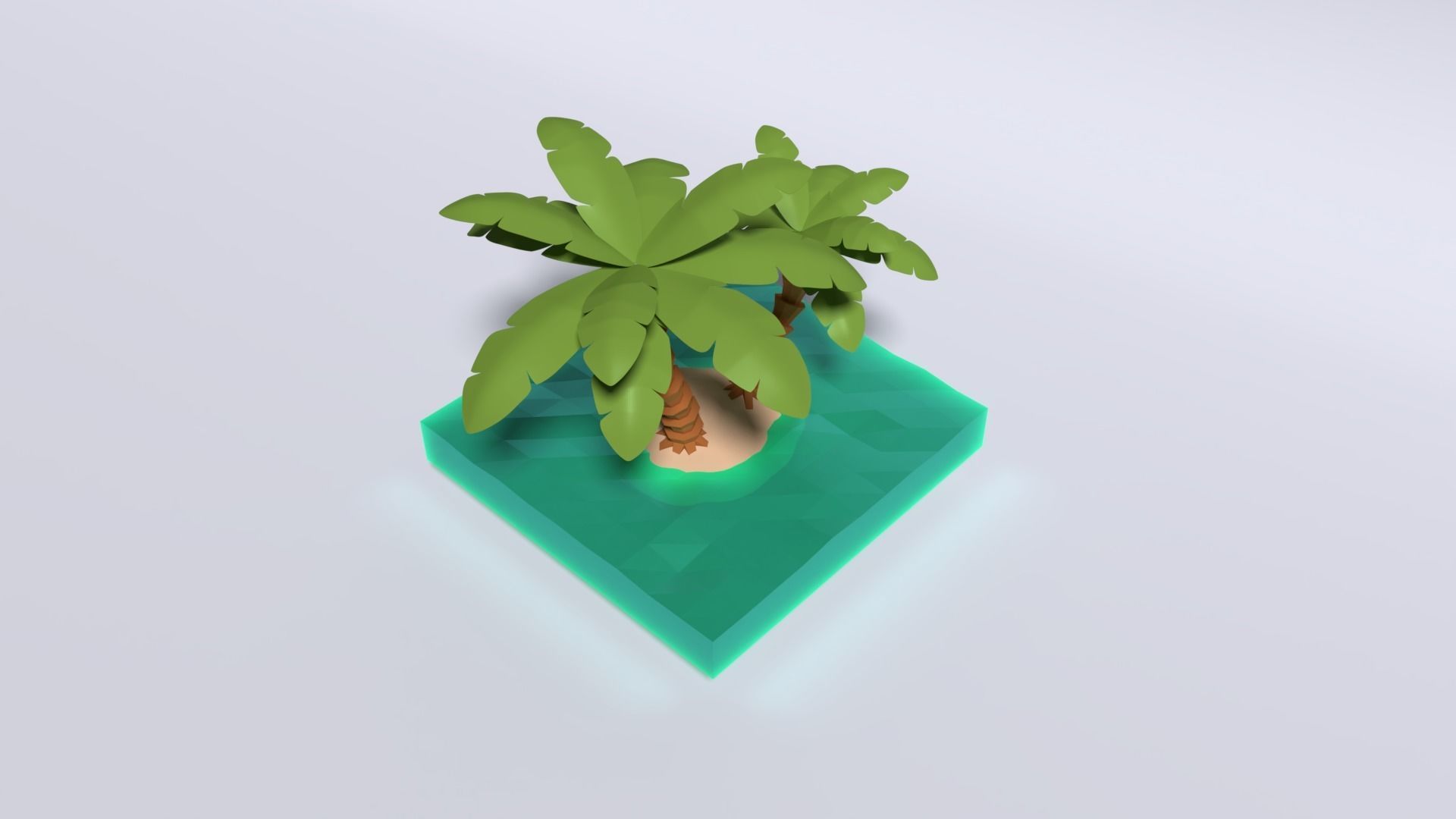 Isometric Island Low-poly 3D model_1