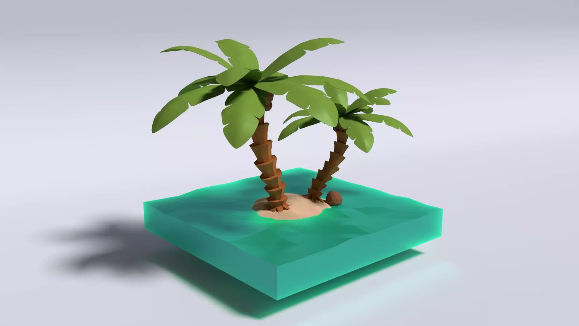 Isometric Island Low-poly 3D model_0