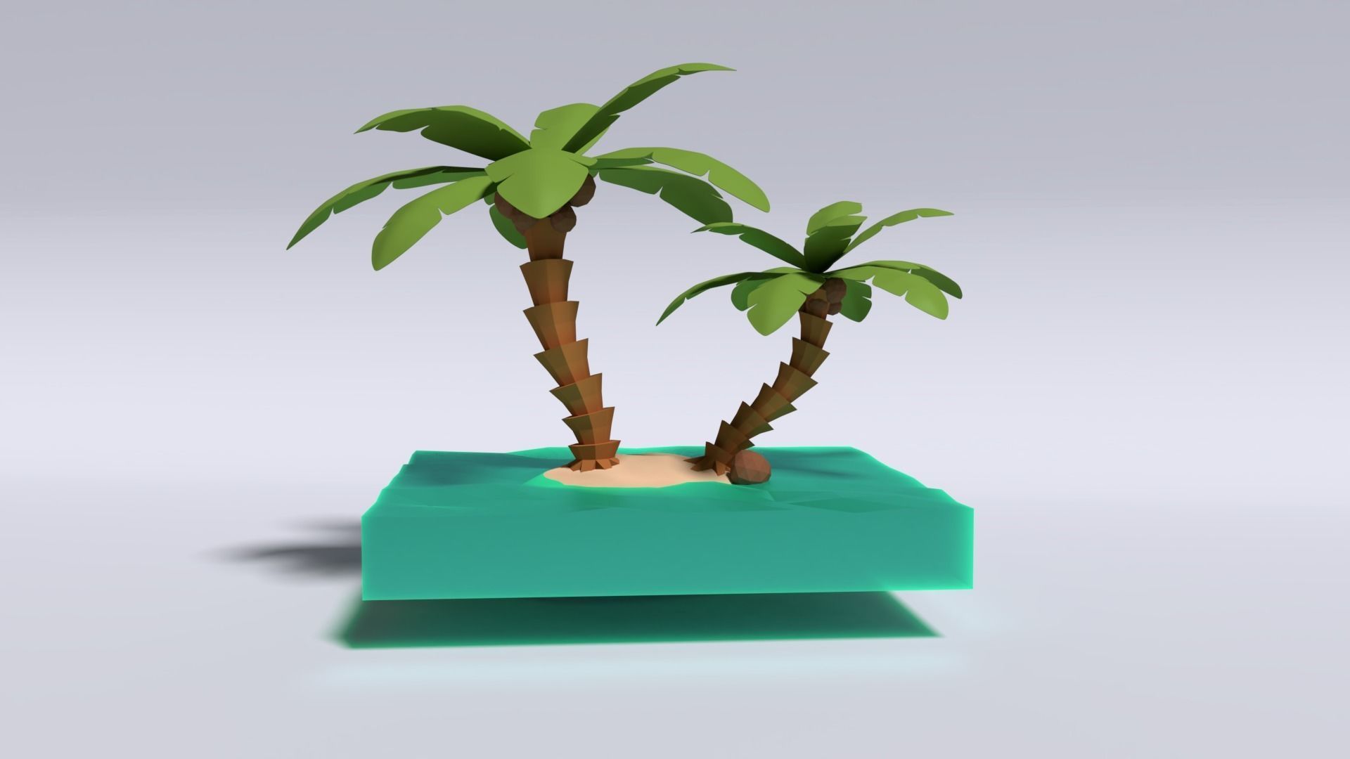 Isometric Island Low-poly 3D model_2
