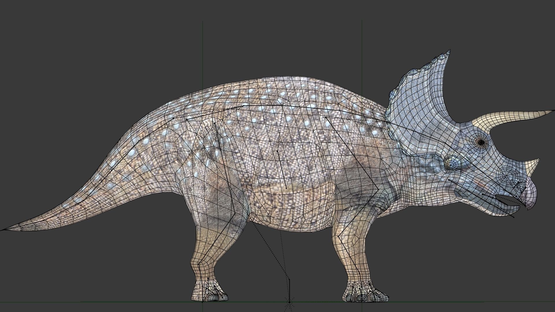 Triceratops dinosaur Low-poly 3D model_4