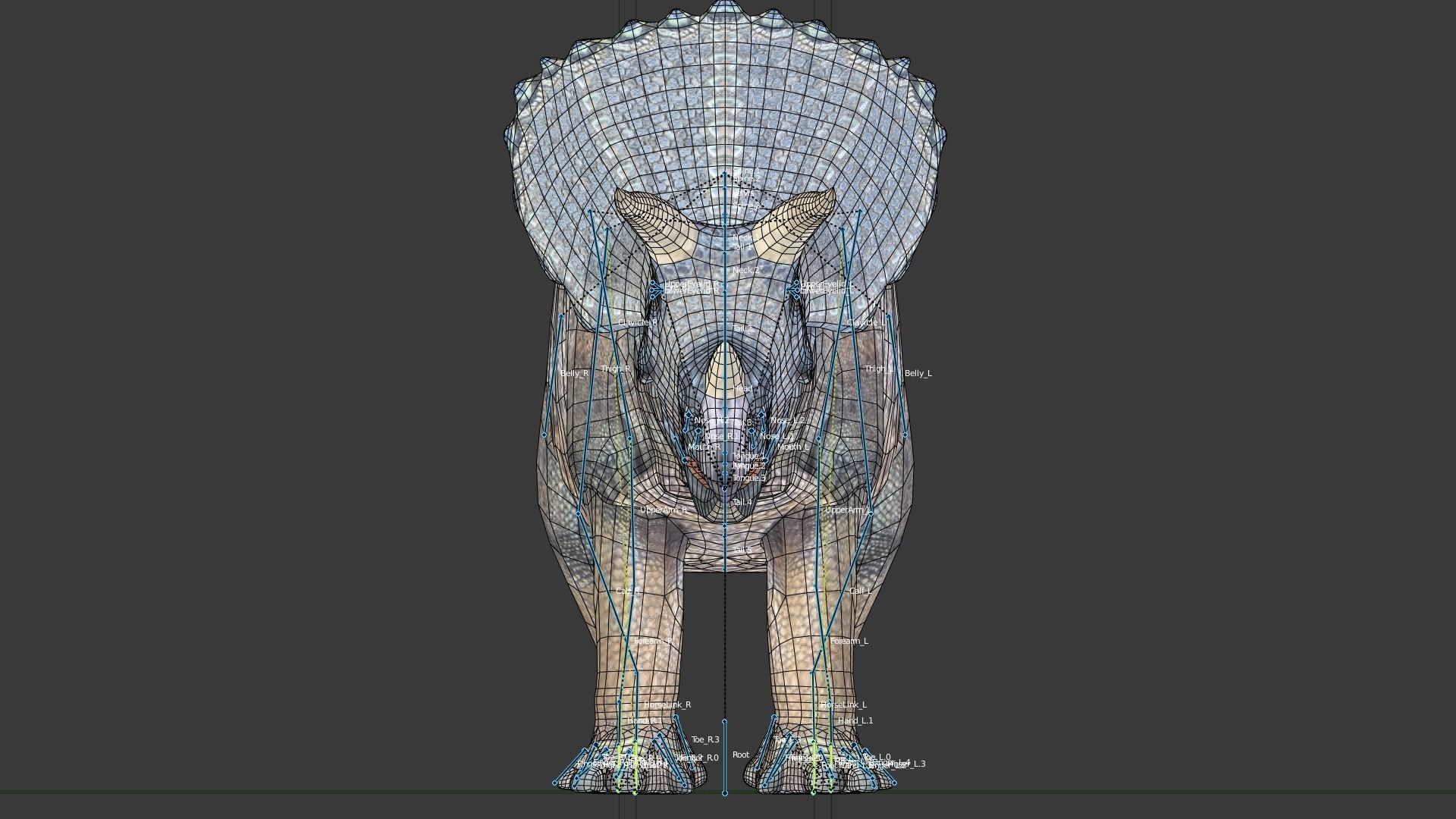 Triceratops dinosaur Low-poly 3D model_6