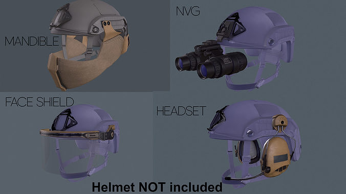Helmet tactical gear Low-poly 3D model