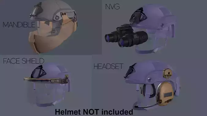 Helmet tactical gear Low-poly 3D model