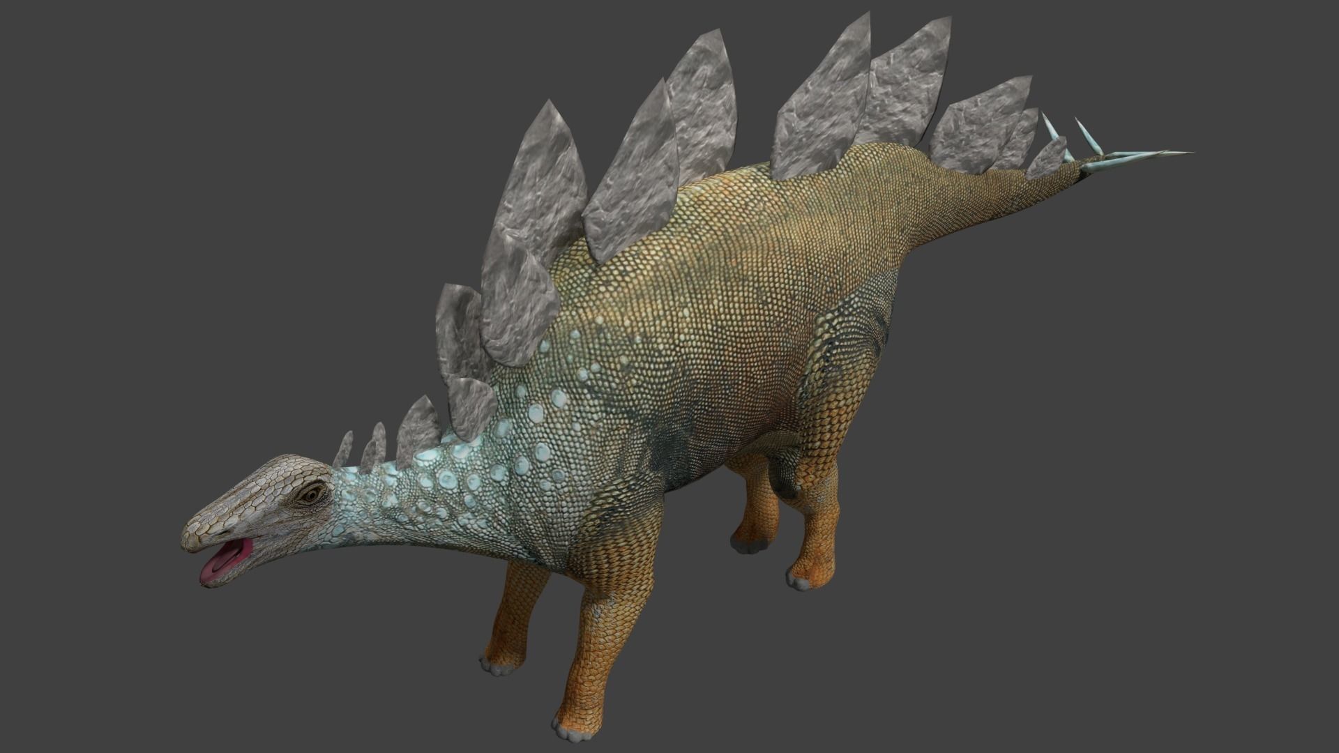 Stegosaurus dinosaur Low-poly 3D model_3