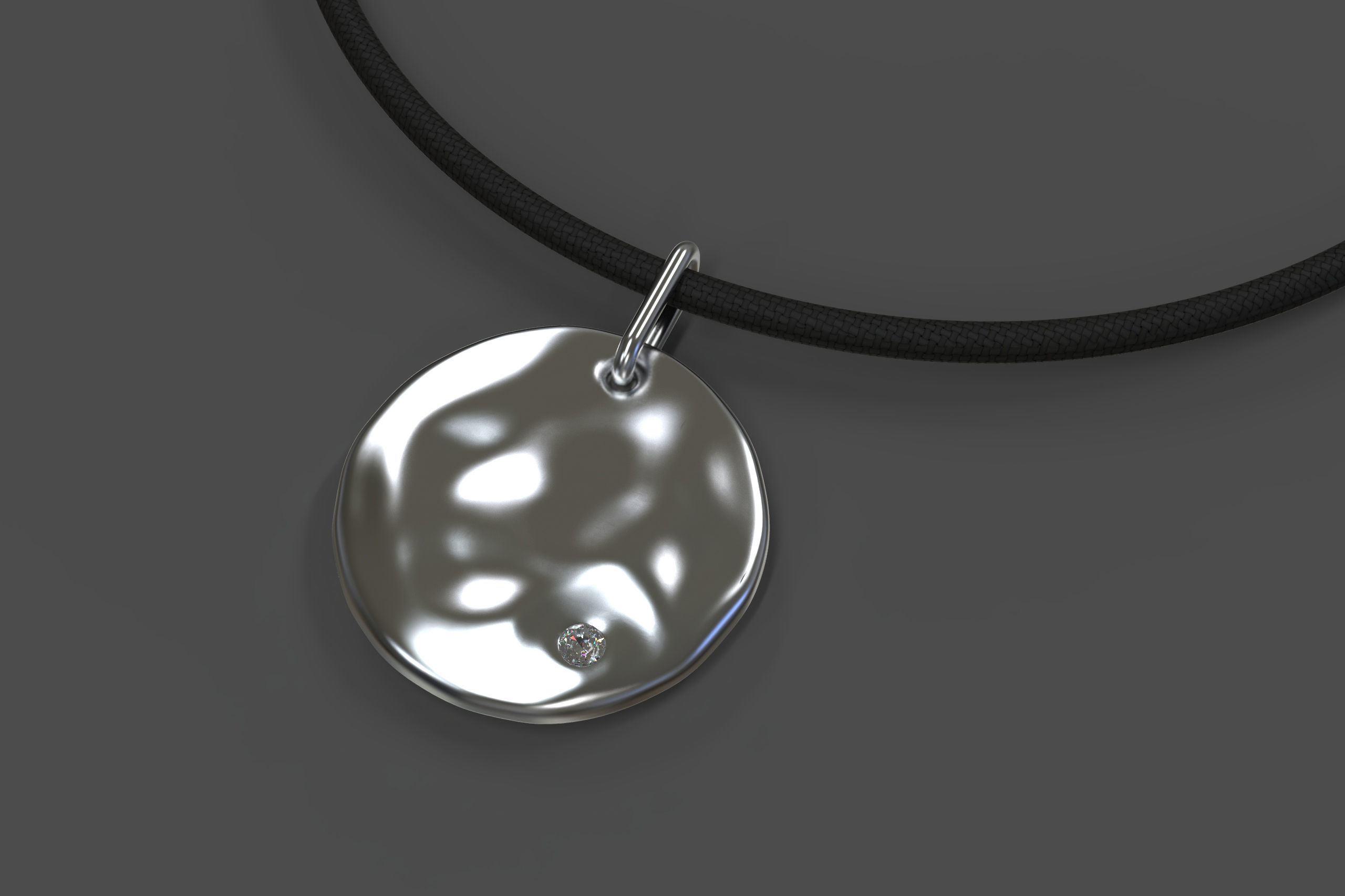 Round aqua pendant 3D print model
