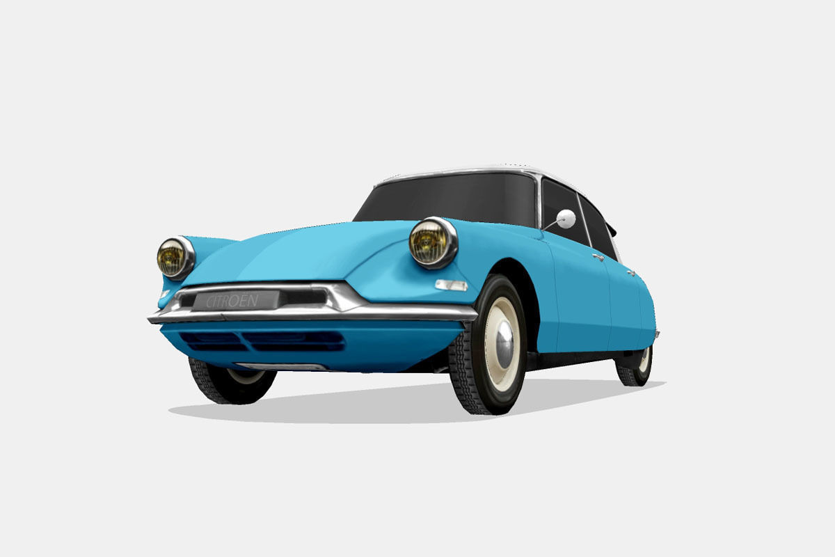 Citroen ID DS 19 sedan 1955 Low-poly 3D model_4