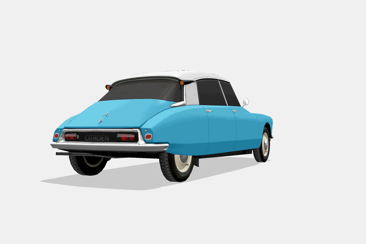Citroen ID DS 19 sedan 1955 Low-poly 3D model_11