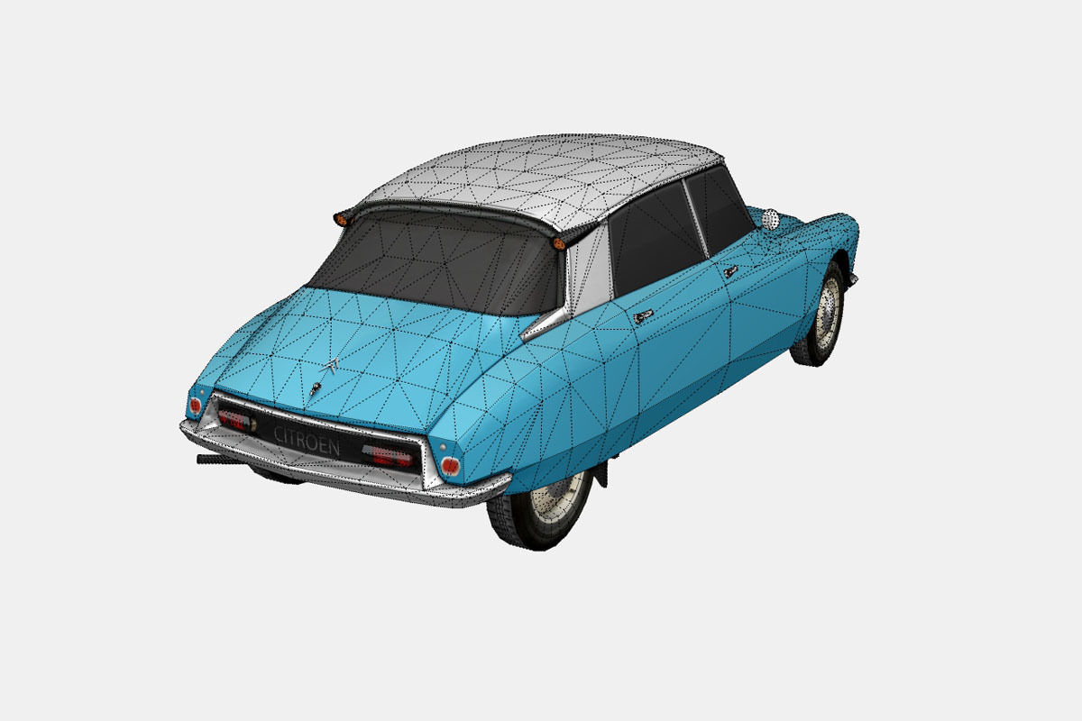 Citroen ID DS 19 sedan 1955 Low-poly 3D model_17