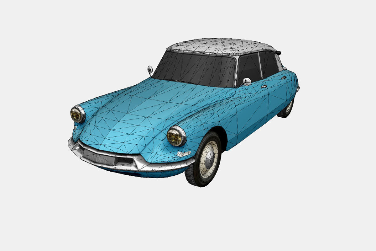 Citroen ID DS 19 sedan 1955 Low-poly 3D model_16
