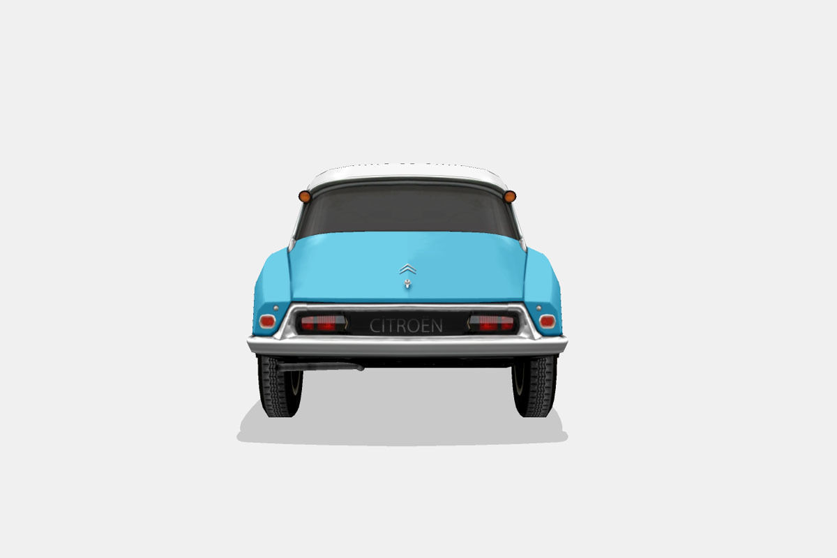 Citroen ID DS 19 sedan 1955 Low-poly 3D model_8