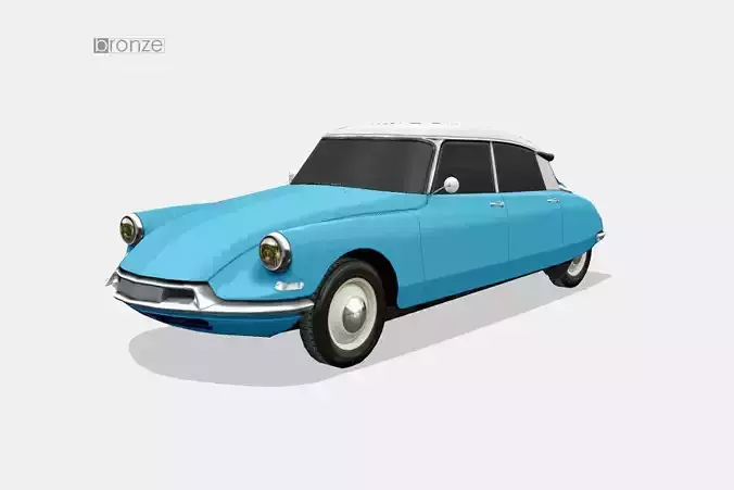Citroen ID DS 19 sedan 1955 Low-poly 3D model