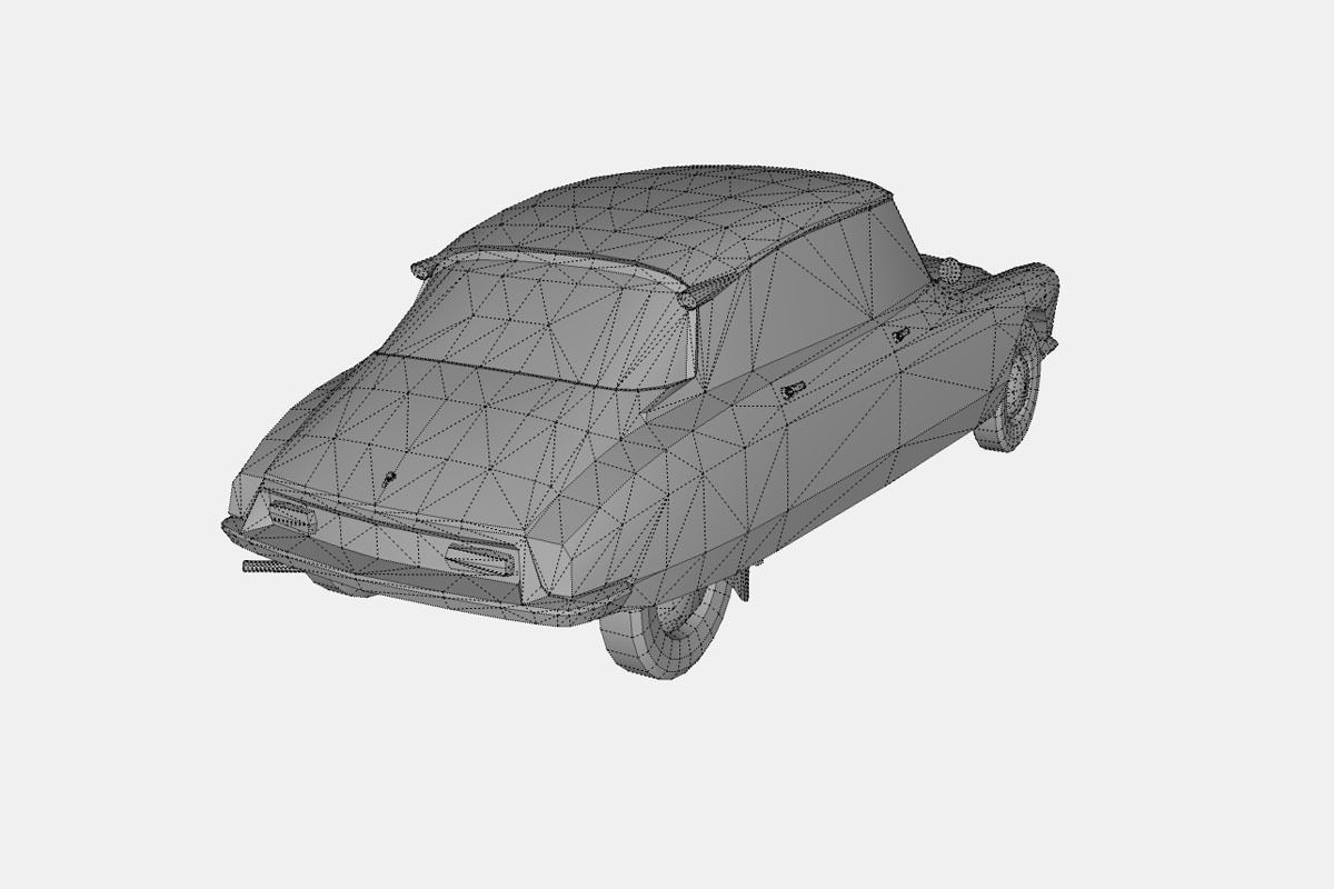 Citroen ID DS 19 sedan 1955 Low-poly 3D model_19